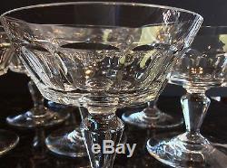 Set 8 Baccarat BRETAGNE Martini Champagne Wine Goblets Vintage Cut Crystal