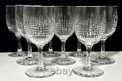 Set 8 Baccarat Crystal France Model Nancy Claret Wine Glasses 5.5 1920s