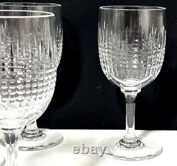 Set 8 Baccarat Crystal France Model Nancy Claret Wine Glasses 5.5 1920s