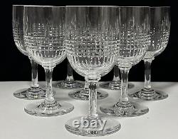 Set 8 Baccarat Crystal France Model Nancy Claret Wine Glasses 5.5 1920s