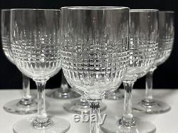 Set 8 Baccarat Crystal France Model Nancy Claret Wine Glasses 5.5 1920s