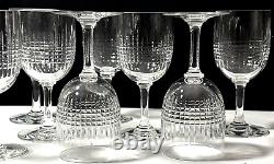 Set 8 Baccarat Crystal France Model Nancy Claret Wine Glasses 5.5 1920s