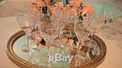 Set 8 Crystal Water/Wine Goblets Seneca ANNIVERSARY Pattern Glasses/Goblets