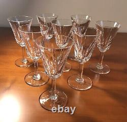 Set 8 Saint Louis France French Crystal Cerdagne Claret Wine Art Glasses 5.6