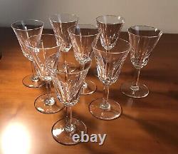 Set 8 Saint Louis France French Crystal Cerdagne Claret Wine Art Glasses 5.6