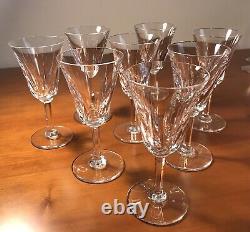 Set 8 Saint Louis France French Crystal Cerdagne Claret Wine Art Glasses 5.6