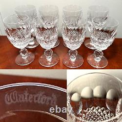 Set 8 Vtg WATERFORD CRYSTAL Colleen 2.5 oz Sherry Wine/Liqueur Glasses IRELAND