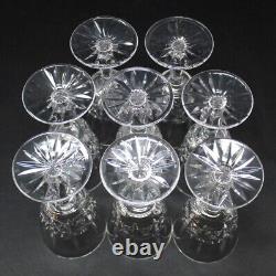 Set 8 Waterford Crystal Kylemore 6 Claret Wine Glasses Stems Goblets Old Mark