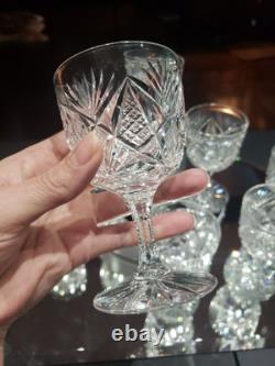 Set (8) Wine Claret glass, American Brilliant Cut Crystal Maple City Clark Z. B