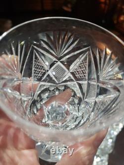 Set (8) Wine Claret glass, American Brilliant Cut Crystal Maple City Clark Z. B