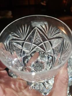 Set (8) Wine Claret glass, American Brilliant Cut Crystal Maple City Clark Z. B