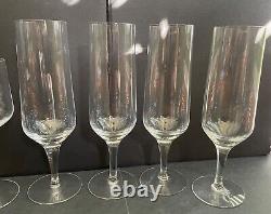 Set/8 vintage Orrefors Rhapsody Clear crystal wine(4) & champagne(4) glasses EUC