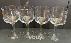 Set/8 vintage Orrefors Rhapsody Clear crystal wine(4) & champagne(4) glasses EUC