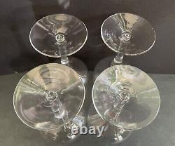 Set/8 vintage Orrefors Rhapsody Clear crystal wine(4) & champagne(4) glasses EUC