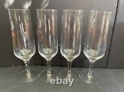 Set/8 vintage Orrefors Rhapsody Clear crystal wine(4) & champagne(4) glasses EUC