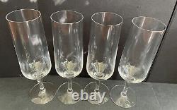 Set/8 vintage Orrefors Rhapsody Clear crystal wine(4) & champagne(4) glasses EUC