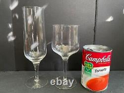 Set/8 vintage Orrefors Rhapsody Clear crystal wine(4) & champagne(4) glasses EUC