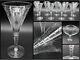 Set 9 Antique Elegant Hand Blown & Cut Crystal Trumpet Wine Glasses Goblet Stems