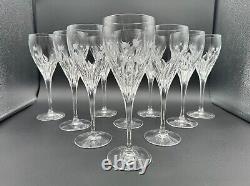 Set Of 10 DA VINCI Pisa Floral Etched Crystal Wine Glasses, Crafted in Italy MINT