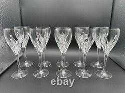 Set Of 10 DA VINCI Pisa Floral Etched Crystal Wine Glasses, Crafted in Italy MINT