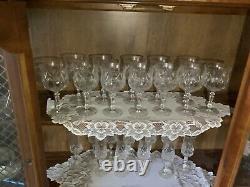 Set Of 11 Crystal Champagne Flutes/glasses & 12 Crystal Wine Goblets/glasses