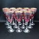 Set Of 12 Pure Platinum Italy 7.5 Wine Glasses Blown Crystal Hand Decorated