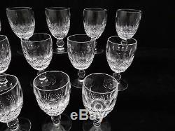 Set Of 12 Waterford Crystal, Colleen Short Stem Claret Wine Glasses 4-3/4 Tall