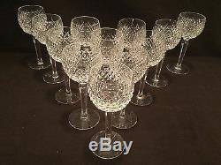 Set Of 12 Waterford Crystal Tall Wine Hocks In The Alana Pattern