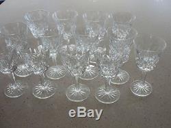 Set Of 13 Waterford Cut Crystal White Wine Glasses Lismore Stemware