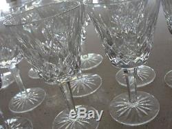 Set Of 13 Waterford Cut Crystal White Wine Glasses Lismore Stemware