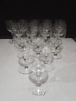 Set Of 15 Signed Baccarat Normandie 5 5/8 Claret Wine Glasses