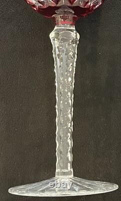 Set Of 2 Ajka Arabella Cut to Clear Crystal Wine Glasses 8.25 Green Red