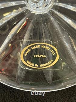 Set Of 2 Ajka Arabella Cut to Clear Crystal Wine Glasses 8.25 Green Red