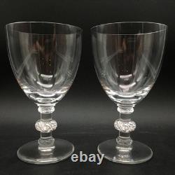 Set Of 2 Lalique St Hubert Crystal Bourdeaux Wine Glasses Cr2288