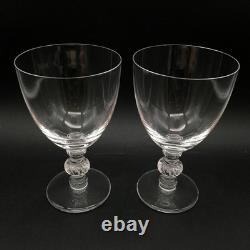 Set Of 2 Lalique St Hubert Crystal Bourdeaux Wine Glasses Cr2288