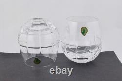 Set Of 2 Waterford Crystal Cluin Wine Stemless Glasses New