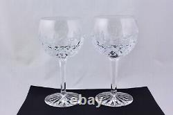 Set Of 2 Waterford Crystal Lismore Balloon Wine Glasses Mint