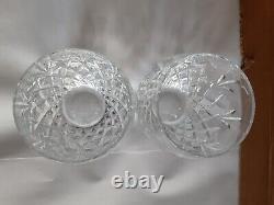 Set Of 2 Waterford Lismore Stemless Crystal Wine Glasses 4-1/8 Tall Pair