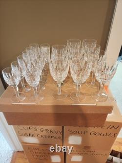Set Of 23 Waterford Crystal Kildare Goblet Glasses 7 & White Wine Glasses 5 7/8