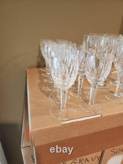 Set Of 23 Waterford Crystal Kildare Goblet Glasses 7 & White Wine Glasses 5 7/8