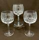 Set Of 3 Atlantis Cut Crystal LISBON Balloon Wine Glasses EXCELLENT