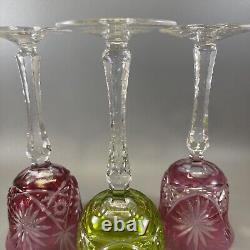 Set Of 3 Blelkristall Cut to Clear Crystal Wine Glasses 8.25 Tall Germany