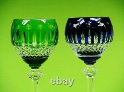 Set Of 4 AJKA King Louis cased Mouth-Blown Hand cut to clear crystal Wine Goblet