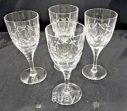 Set Of 4 Atlantis Chartres Cut Lead Crystal Wine Glasses Signed