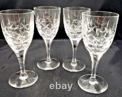 Set Of 4 Atlantis Chartres Cut Lead Crystal Wine Glasses Signed