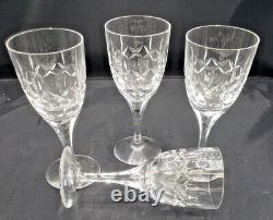 Set Of 4 Atlantis Chartres Cut Lead Crystal Wine Glasses Signed