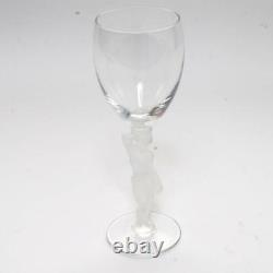 Set Of 4 Crystal Wine Glasses With Frosted Bacchus Stem