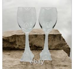 Set Of 4 Crystal wine glasses with Eiffel Tower stems
