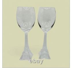 Set Of 4 Crystal wine glasses with Eiffel Tower stems