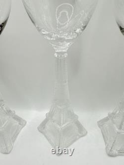 Set Of 4 Crystal wine glasses with Eiffel Tower stems